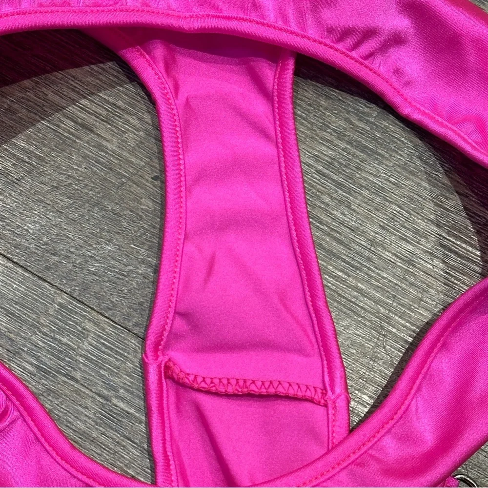 Roma Neon Pink Intimate Garter Panty Medium NWOT MISSING one strap